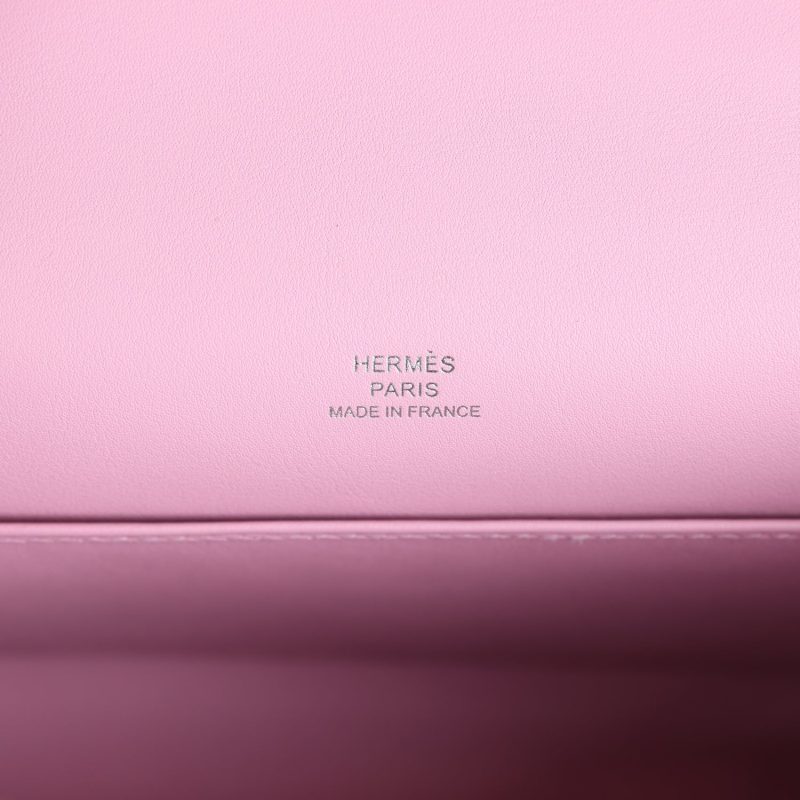 Hermes Kelly Pochette Mauve Sylvestre Swift Palladium Hardware - Image 7