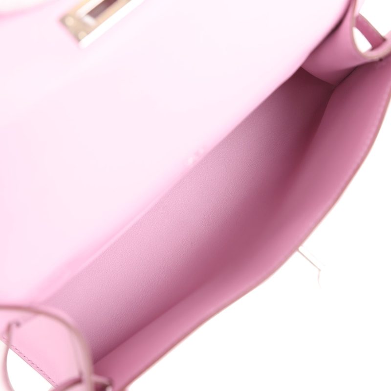 Hermes Kelly Pochette Mauve Sylvestre Swift Palladium Hardware - Image 8