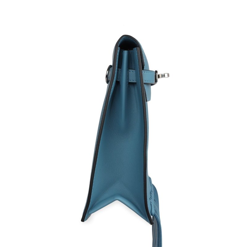Hermes Kelly Danse Anate Blue Jean Swift Palladium Hardware - Image 3