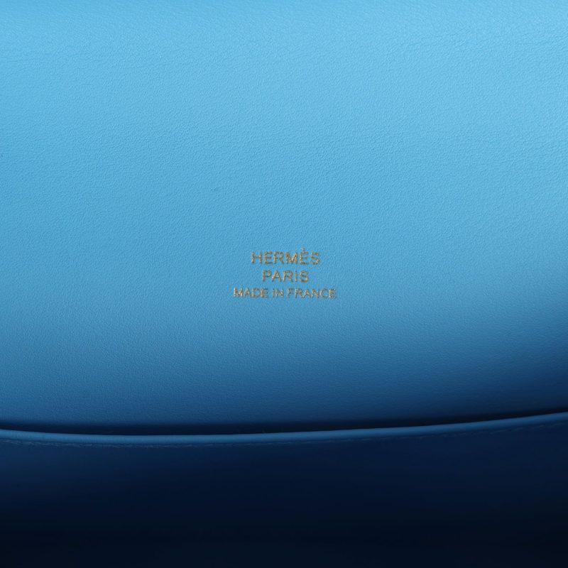 Hermes Kelly Pochette Celeste Swift Gold Hardware - Image 6