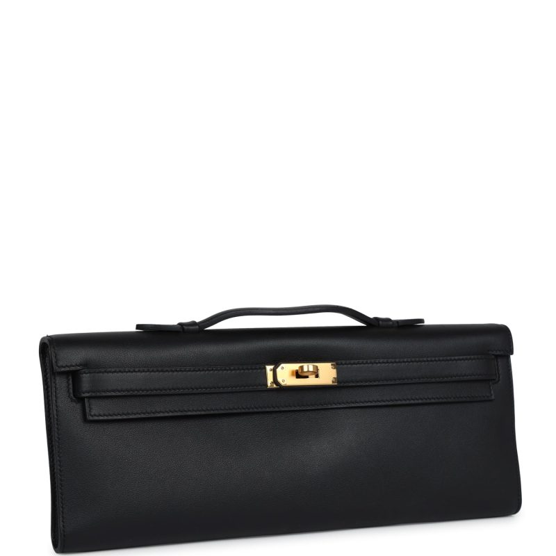 Hermes Kelly Cut Black Swift Gold Hardware - Image 2