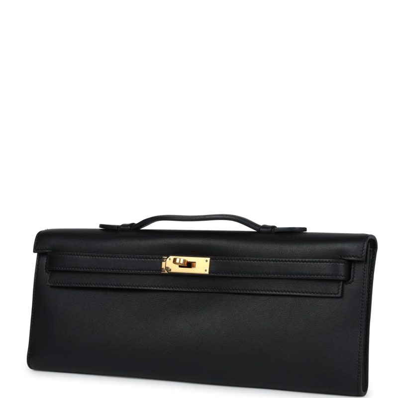 Hermes Kelly Cut Black Swift Gold Hardware - Image 3