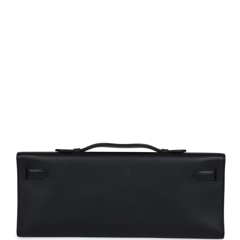 Hermes Kelly Cut Black Swift Gold Hardware - Image 4