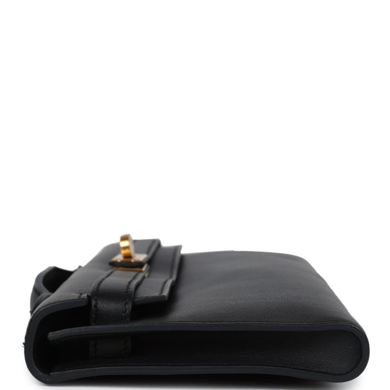 Hermes Kelly Cut Black Swift Gold Hardware - Image 5