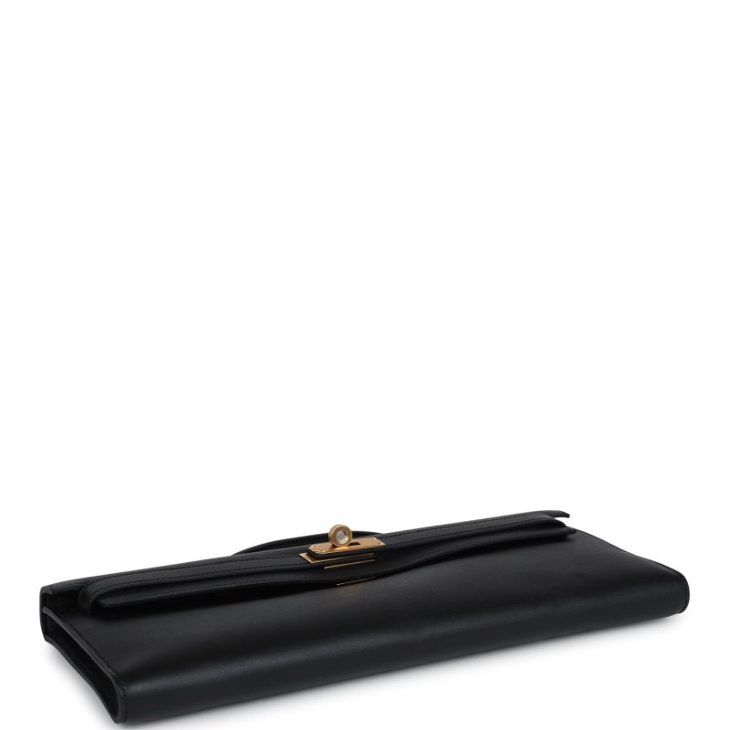 Hermes Kelly Cut Black Swift Gold Hardware - Image 6