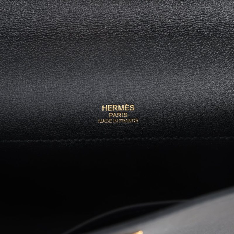 Hermes Kelly Cut Black Swift Gold Hardware - Image 7