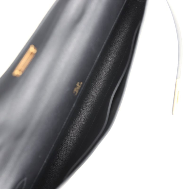 Hermes Kelly Cut Black Swift Gold Hardware - Image 8