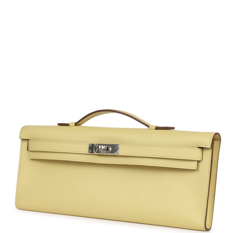 Hermes Kelly Cut Jaune Poussin Epsom Palladium Hardware - Image 3