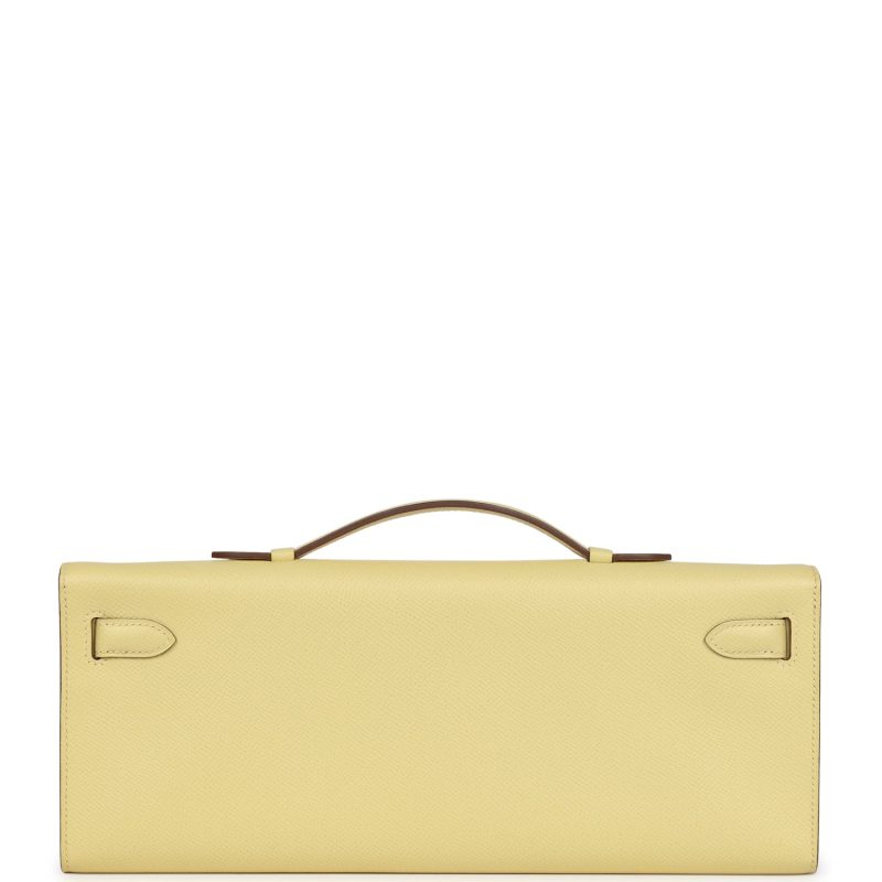 Hermes Kelly Cut Jaune Poussin Epsom Palladium Hardware - Image 4