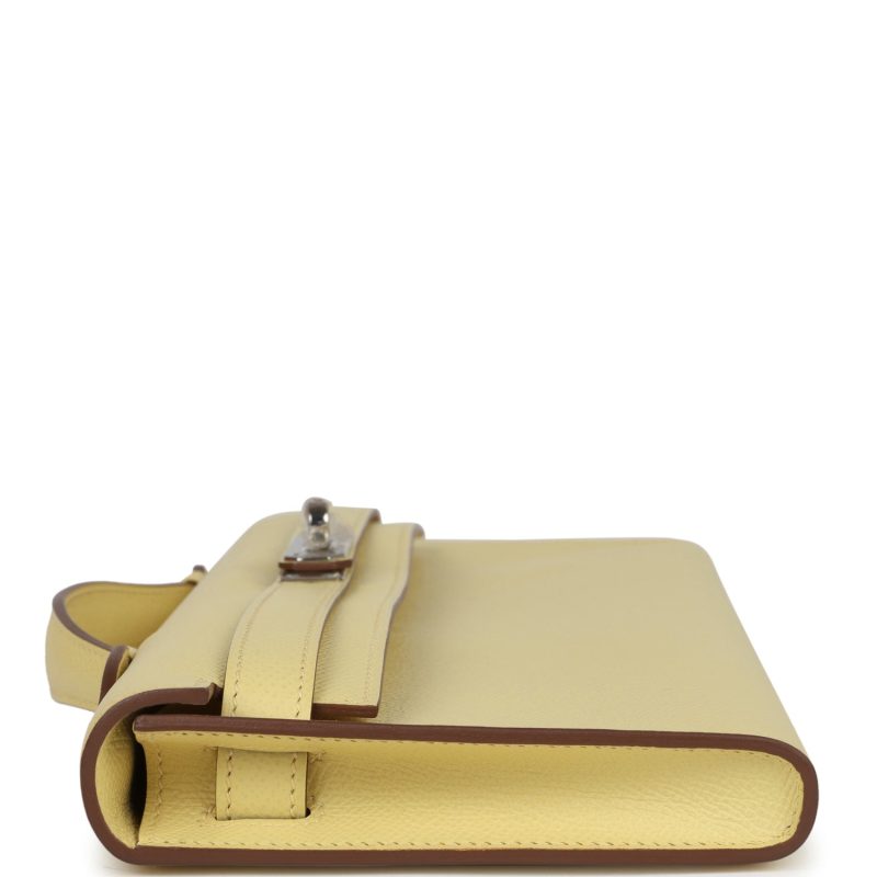 Hermes Kelly Cut Jaune Poussin Epsom Palladium Hardware - Image 5