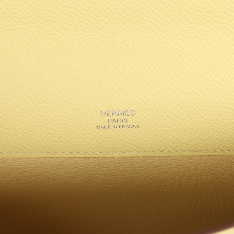 Hermes Kelly Cut Jaune Poussin Epsom Palladium Hardware - Image 6