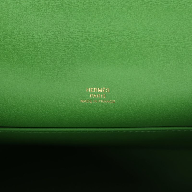 Hermes Kelly Pochette Vert Yucca Swift Gold Hardware - Image 7