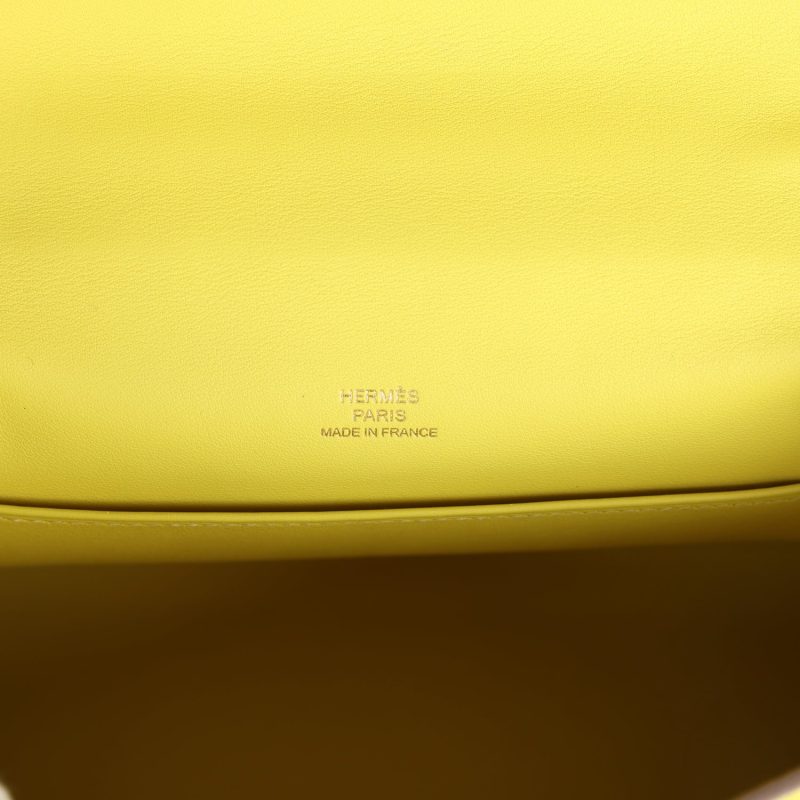 Hermes Kelly Pochette Lime Swift Gold Hardware - Image 6
