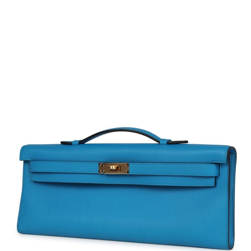 Hermes Kelly Cut Bleu Zanzibar Swift Gold Hardware - Image 3