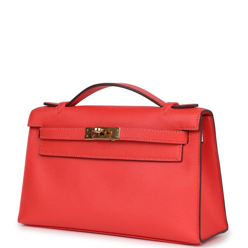 Hermes Kelly Pochette Rose Jaipur Epsom Gold Hardware - Image 2