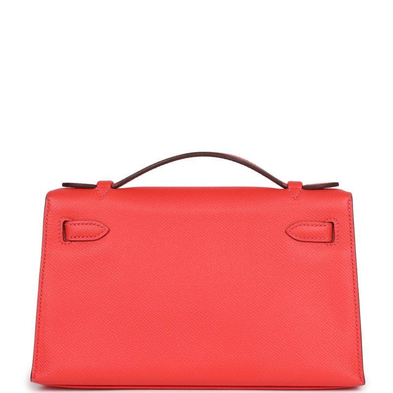 Hermes Kelly Pochette Rose Jaipur Epsom Gold Hardware - Image 4