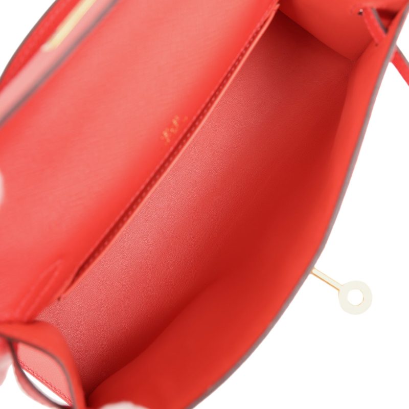 Hermes Kelly Pochette Rose Jaipur Epsom Gold Hardware - Image 6