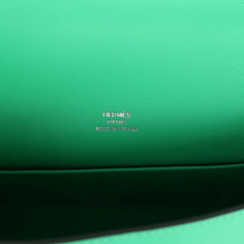 Hermes Kelly Pochette Vert Comics Swift Palladium Hardware - Image 8