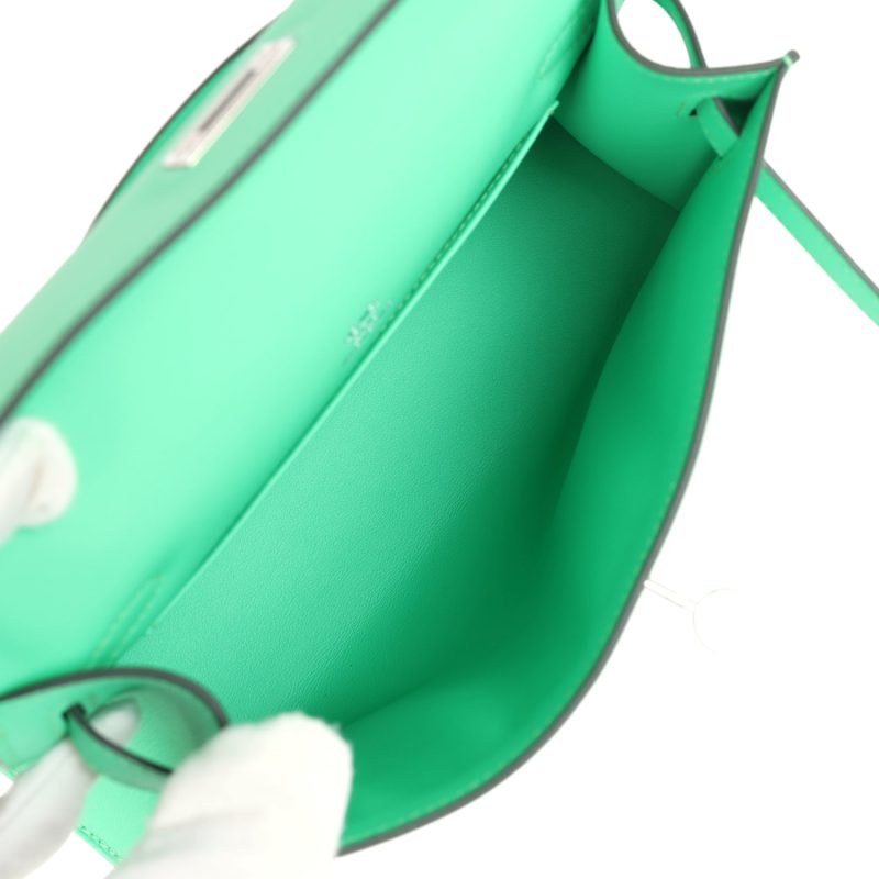 Hermes Kelly Pochette Vert Comics Swift Palladium Hardware - Image 7