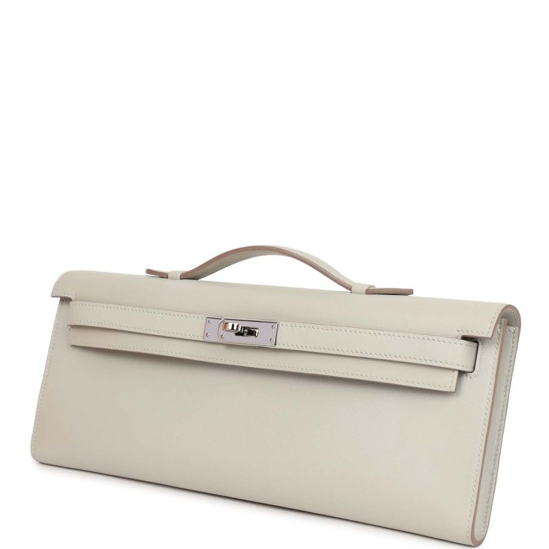 Hermes Kelly Cut Gris Perle Swift Palladium Hardware - Image 3
