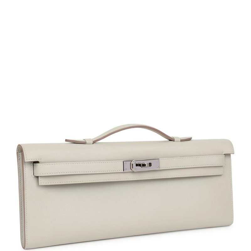 Hermes Kelly Cut Gris Perle Swift Palladium Hardware - Image 2