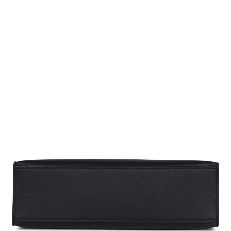 Hermes Kelly Pochette Black Swift Gold Hardware - Image 6