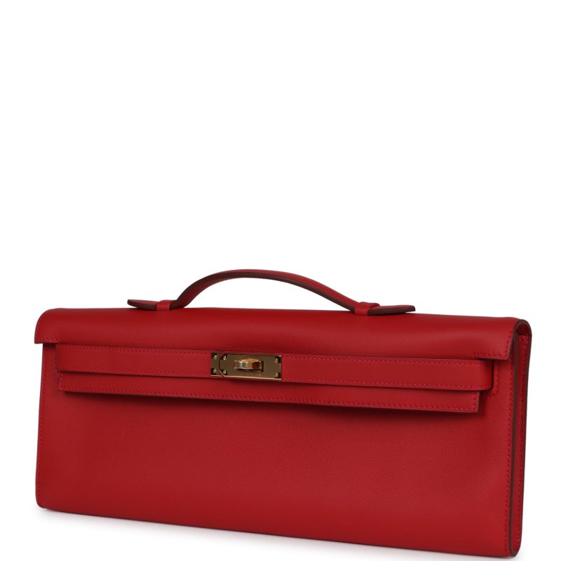 Hermes Kelly Cut Rouge Casaque Swift Gold Hardware - Image 2