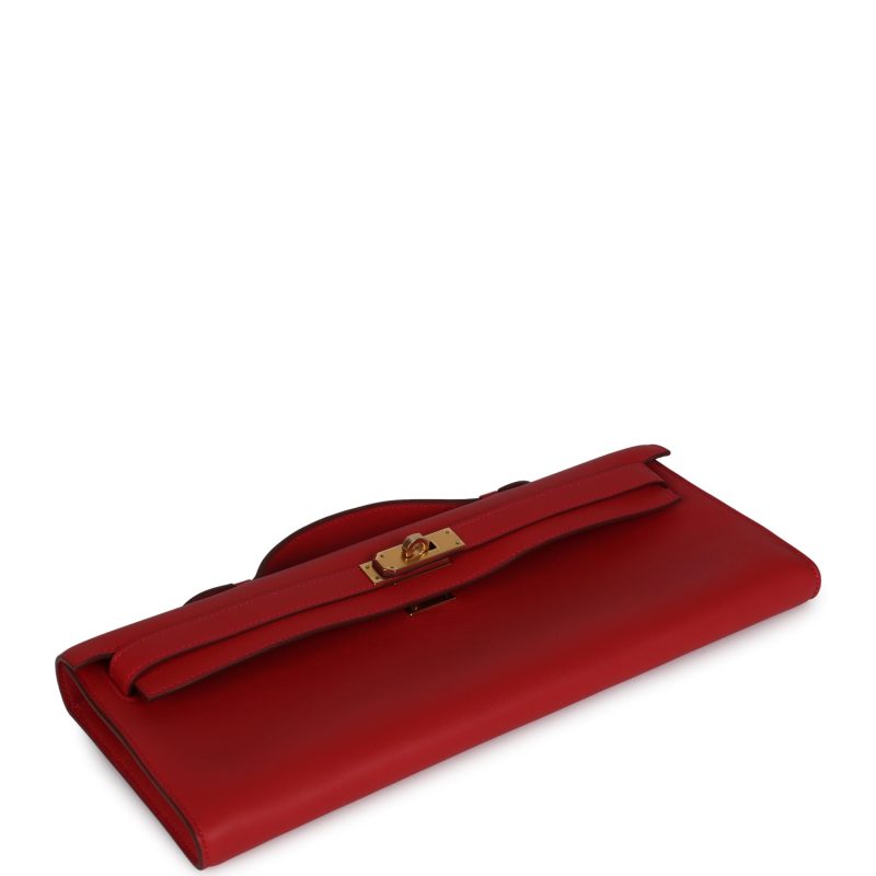 Hermes Kelly Cut Rouge Casaque Swift Gold Hardware - Image 5