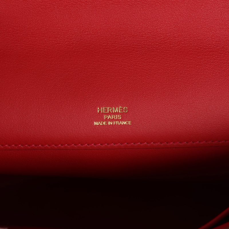 Hermes Kelly Cut Rouge Casaque Swift Gold Hardware - Image 6