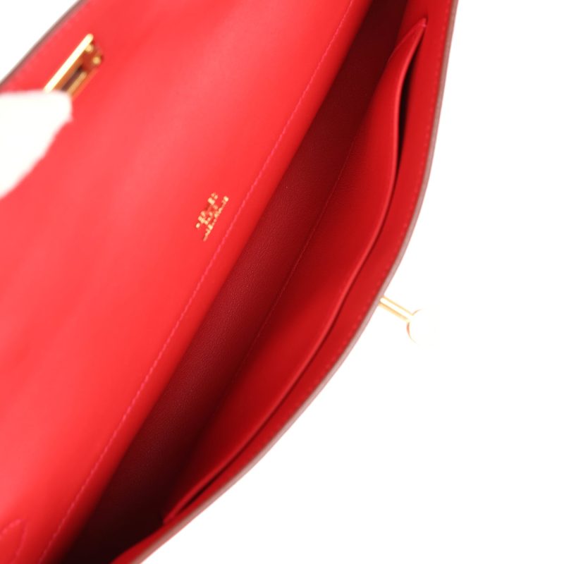 Hermes Kelly Cut Rouge Casaque Swift Gold Hardware - Image 7