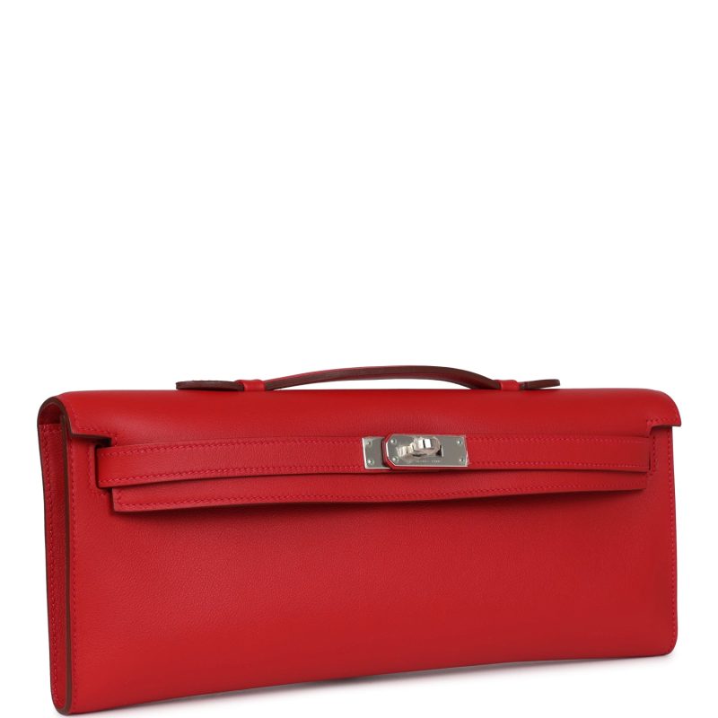 Hermes Kelly Cut Rouge Casaque Swift Palladium Hardware - Image 2