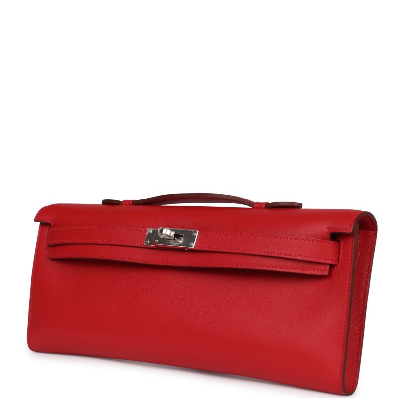 Hermes Kelly Cut Rouge Casaque Swift Palladium Hardware - Image 3