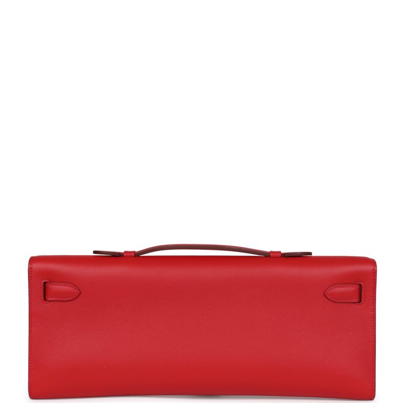 Hermes Kelly Cut Rouge Casaque Swift Palladium Hardware - Image 4