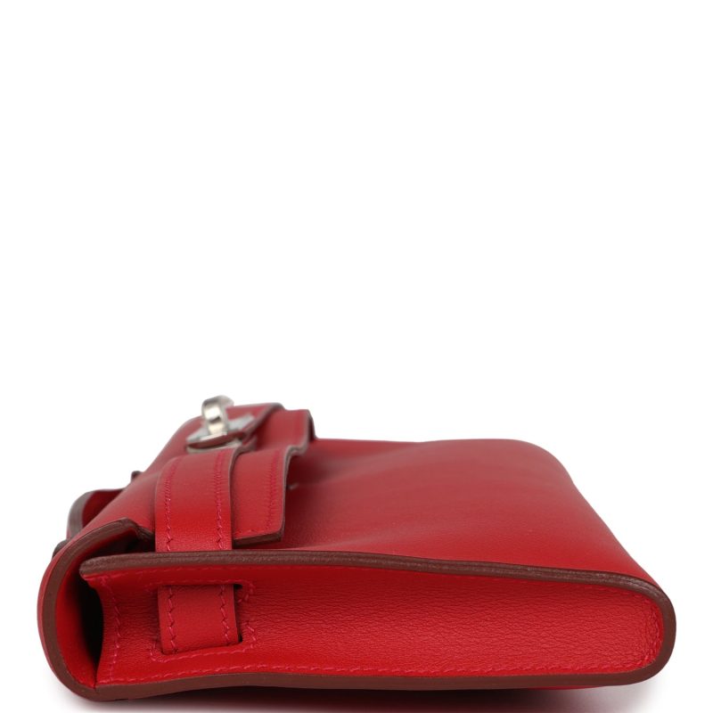 Hermes Kelly Cut Rouge Casaque Swift Palladium Hardware - Image 5