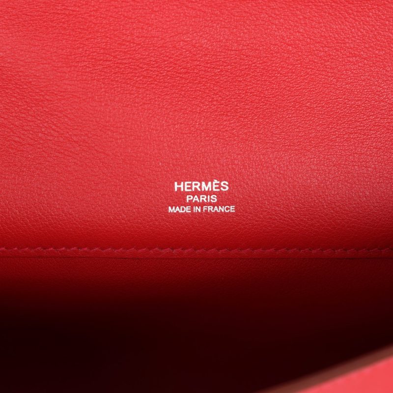 Hermes Kelly Cut Rouge Casaque Swift Palladium Hardware - Image 7