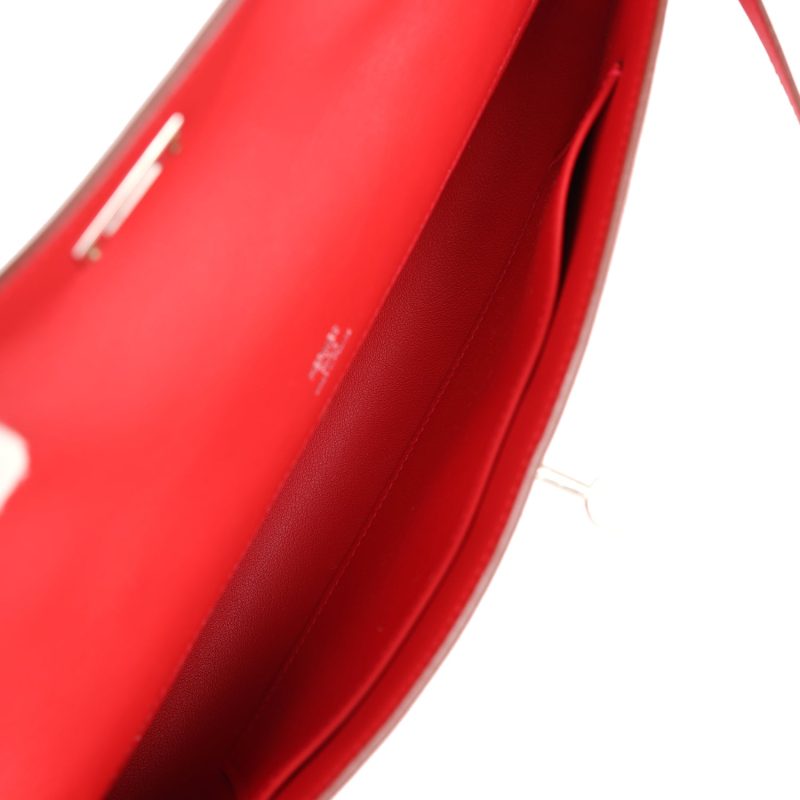 Hermes Kelly Cut Rouge Casaque Swift Palladium Hardware - Image 8