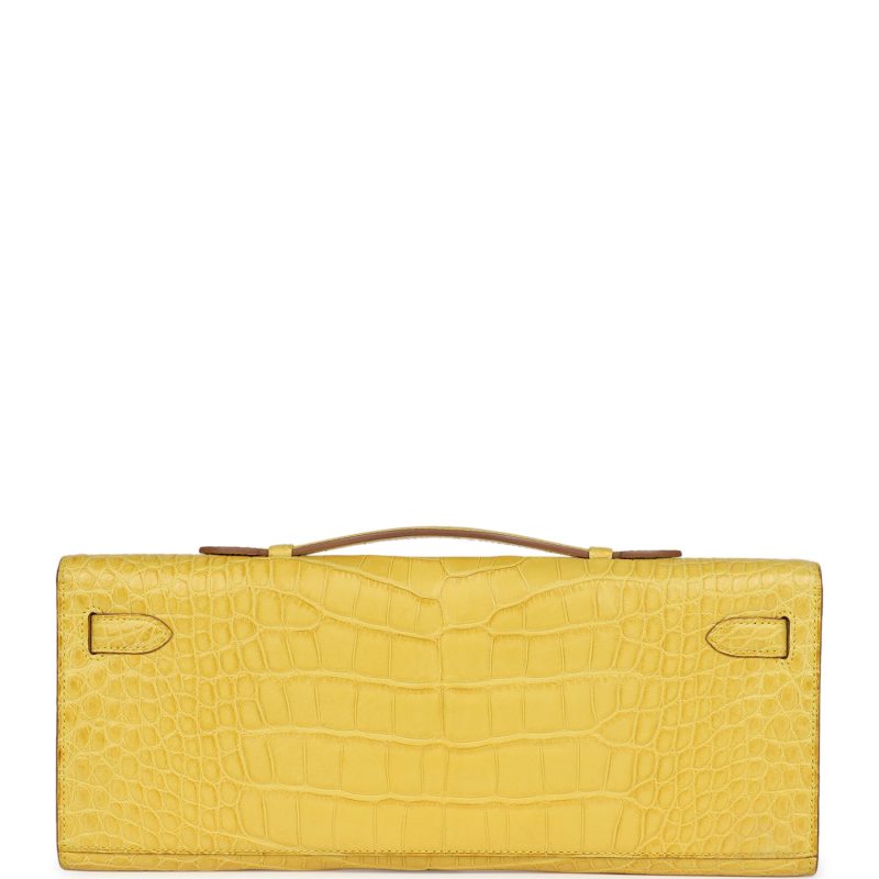 Hermes Kelly Cut Mimosa Matte Alligator Palladium Hardware - Image 4