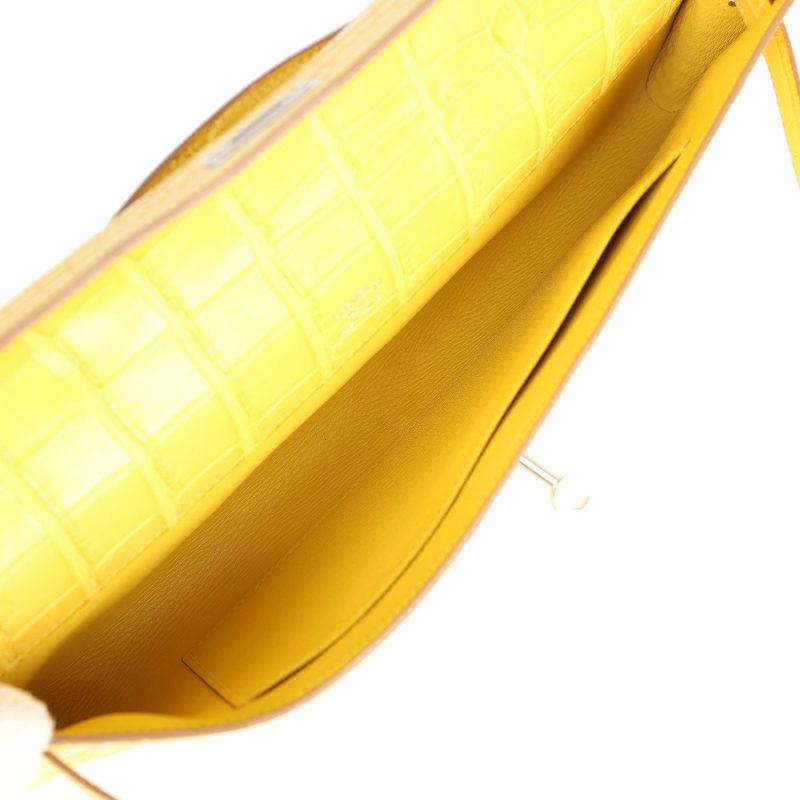 Hermes Kelly Cut Mimosa Matte Alligator Palladium Hardware - Image 7