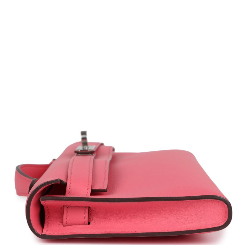Hermes Kelly Cut Rose Azalee Swift Palladium Hardware - Image 5