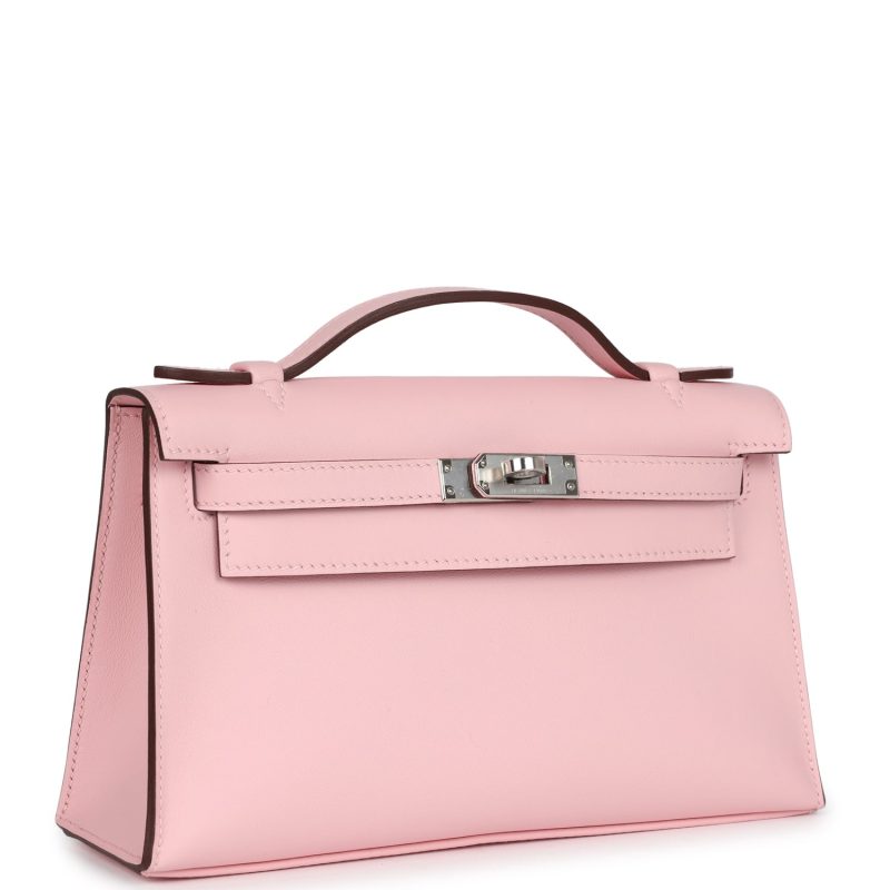 Hermes Kelly Pochette Rose Sakura Swift Palladium Hardware - Image 2