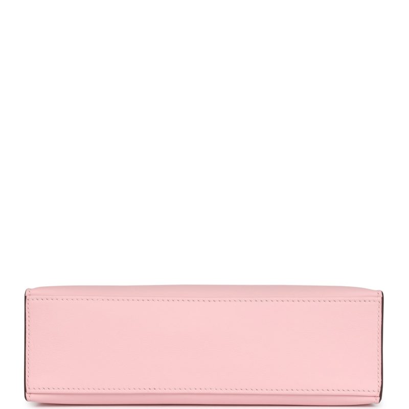 Hermes Kelly Pochette Rose Sakura Swift Palladium Hardware - Image 6
