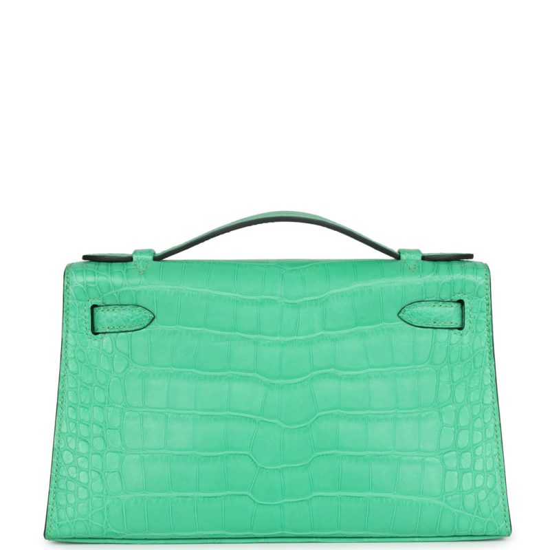 Hermes Kelly Pochette Vert Comics Matte Alligator Gold Hardware - Image 4