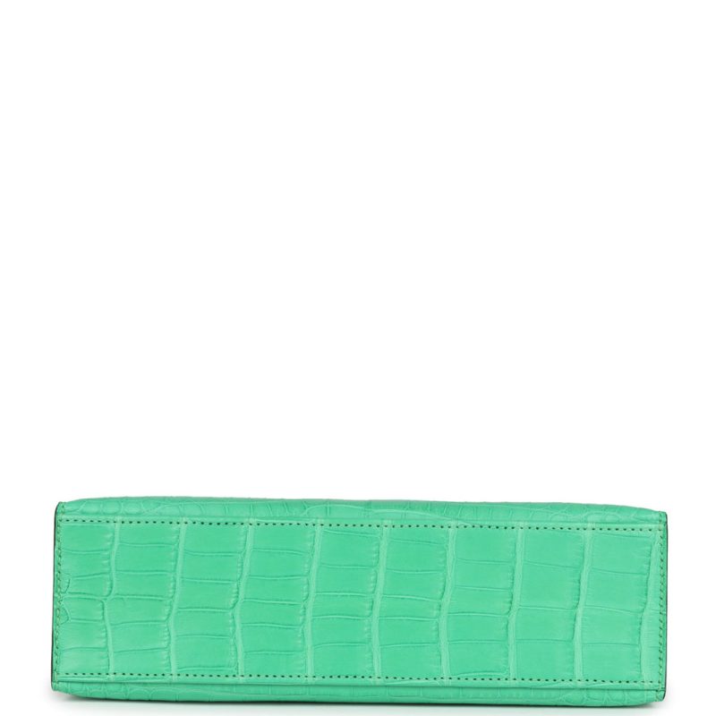 Hermes Kelly Pochette Vert Comics Matte Alligator Gold Hardware - Image 5