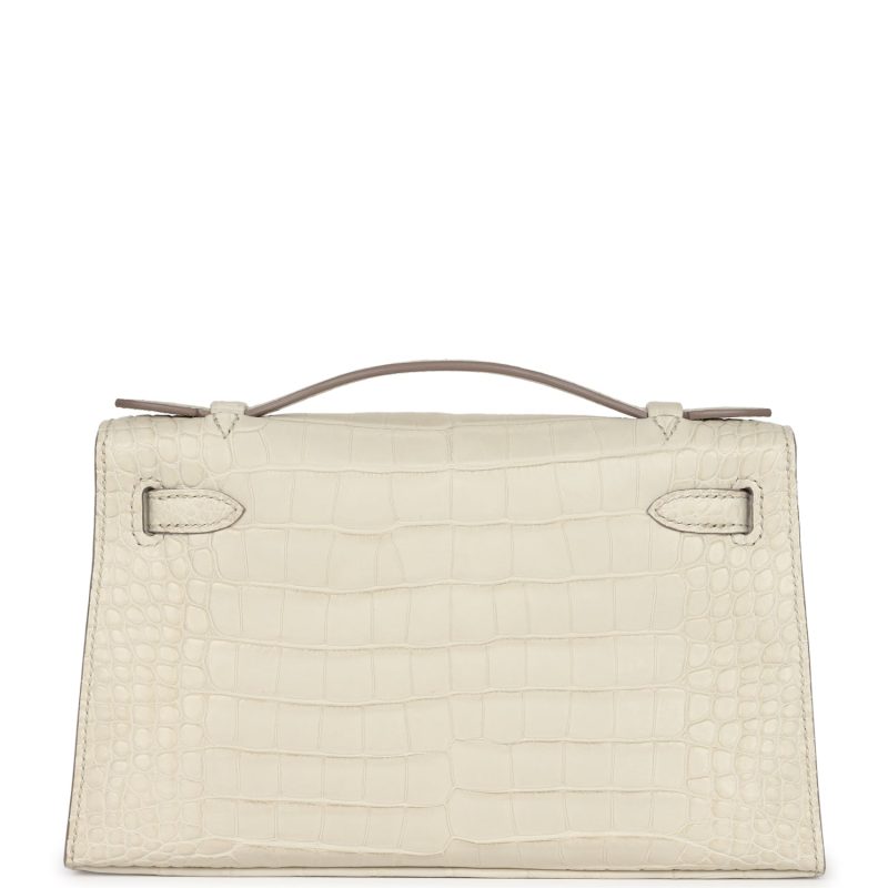 Hermes Kelly Pochette Beton Matte Alligator Gold Hardware - Image 5