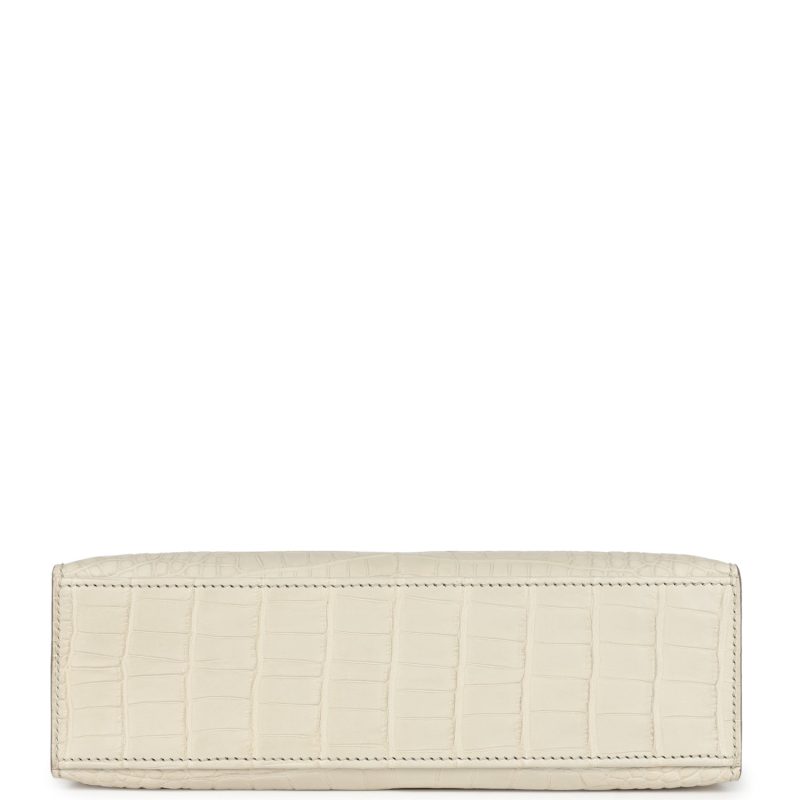 Hermes Kelly Pochette Beton Matte Alligator Gold Hardware - Image 6