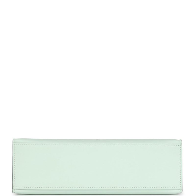 Hermes Kelly Pochette Vert Peppermint Swift Palladium Hardware - Image 5