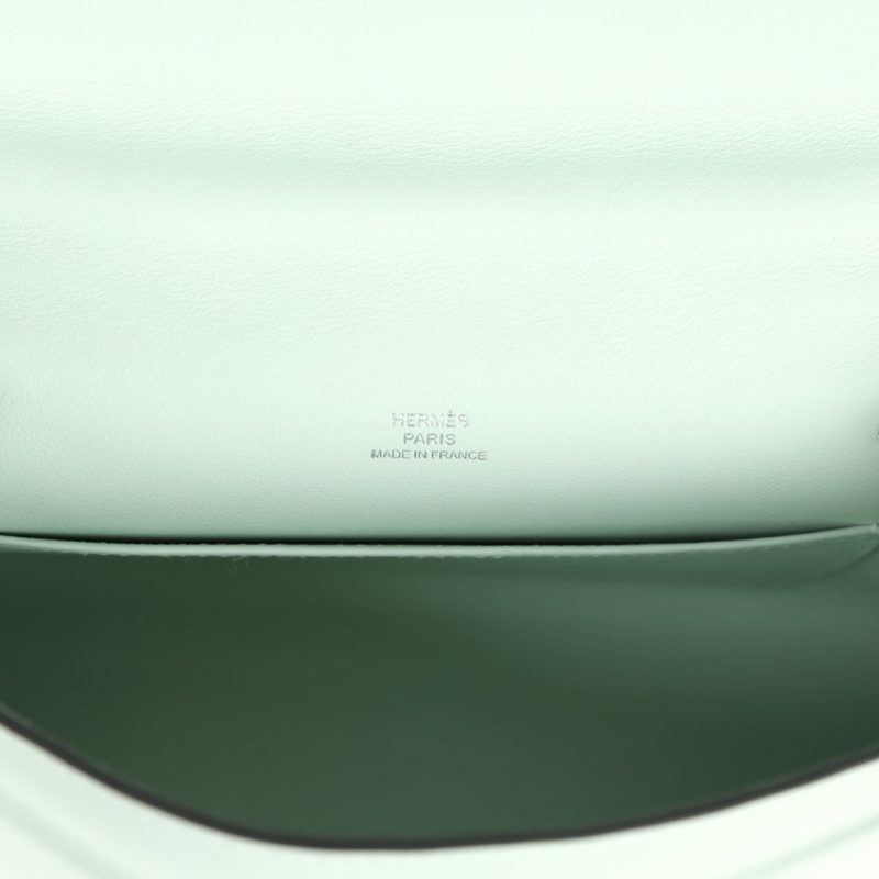 Hermes Kelly Pochette Vert Peppermint Swift Palladium Hardware - Image 6