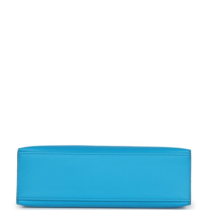 Hermes Kelly Pochette Bleu Frida Swift Gold Hardware - Image 5
