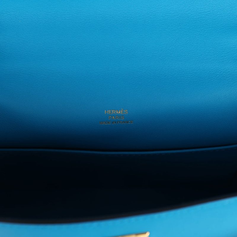 Hermes Kelly Pochette Bleu Frida Swift Gold Hardware - Image 6