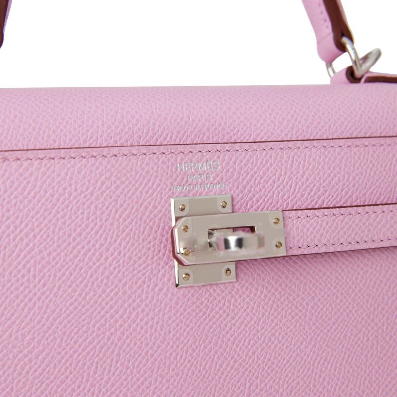 Hermes Kelly Sellier 25 Mauve Sylvestre Epsom Palladium Hardware - Image 6